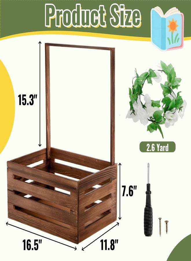 Acshio Baby Shower Crate Closet, Wooden Vintage Storage Crate with Handle Artifical Garland, Large Welcome Gift Hamper Basket for Pregnancy Gifts New Parents - Image 2